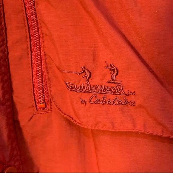 CABELA’S Guidewear Fishing Shirt Men L Reg Maroon Long Sleeve Nylon Zip Pockets - Picture 5 of 13